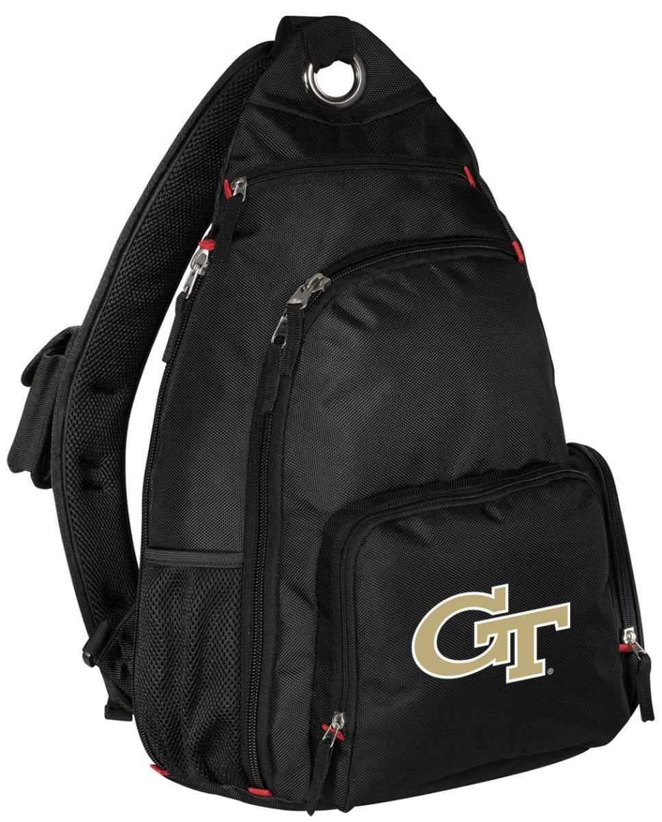 Georgia Tech Sling Backpack Georgia Tech Logo Crossbody Bag Black