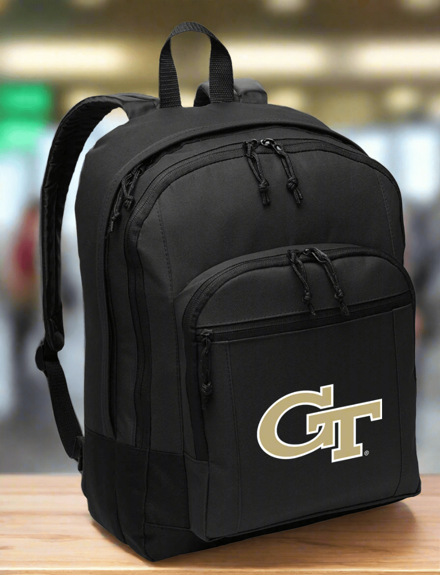 Georgia Tech Backpack Medium Classic Style Backpack Black