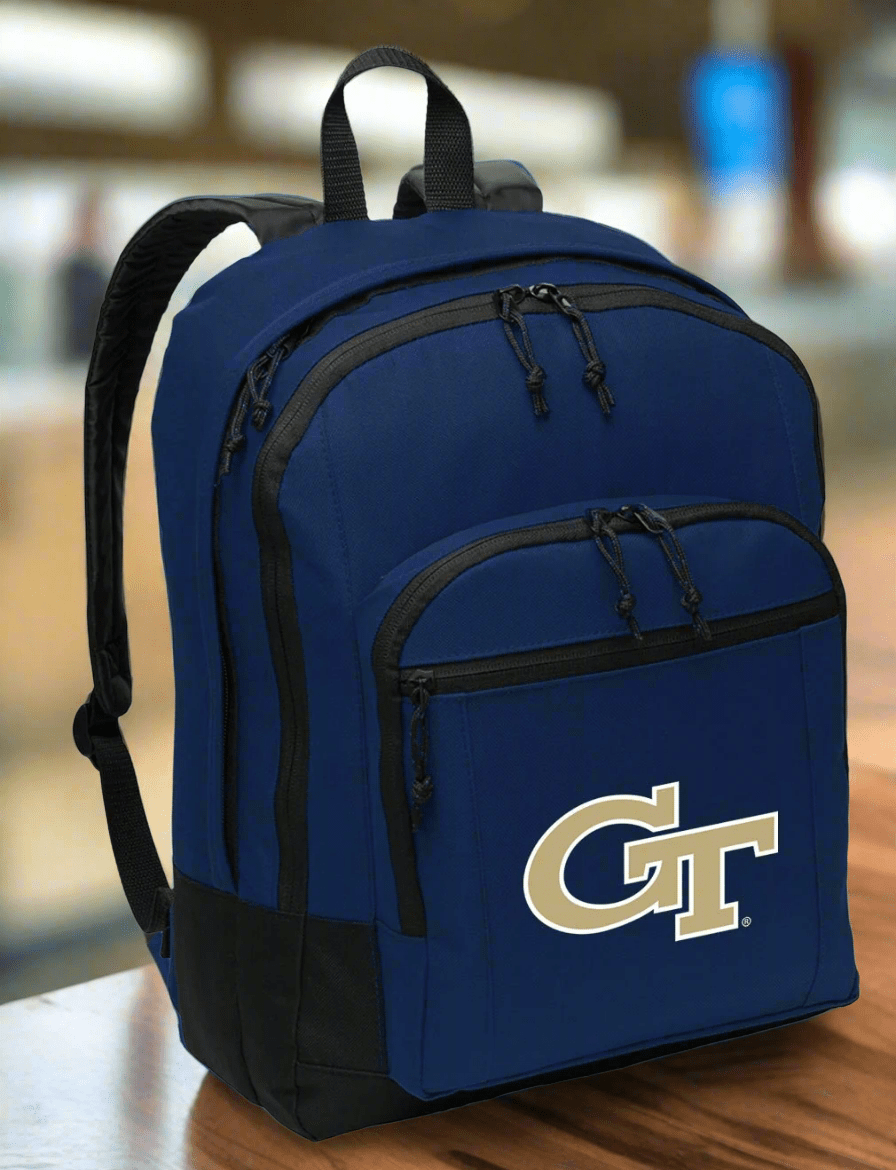 Georgia Tech Backpack Medium Classic Style Backpack Navy