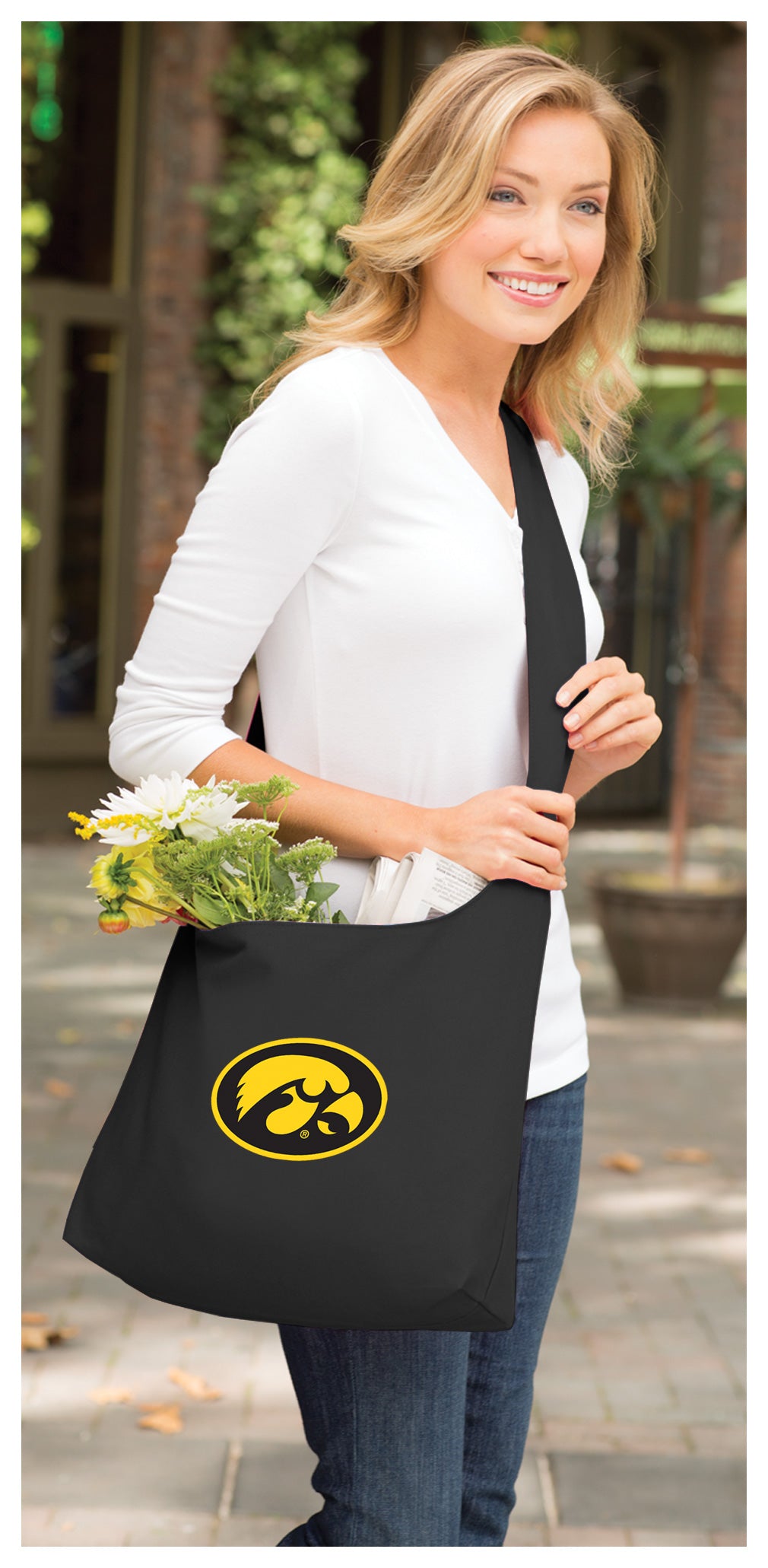 University of Iowa Cross Body Bag Iowa Hawkeyes Shoulder Tote Bag - Sling Style Black