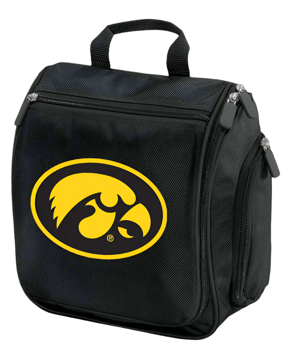 University of Iowa Toiletry Bag or Mens Iowa Hawkeyes Travel Shaving Kit Black