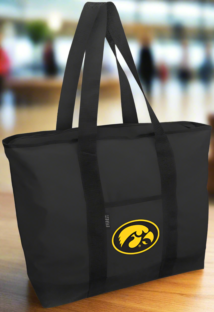 University of Iowa Tote Bag Iowa Hawkeyes Large Zippered Tote