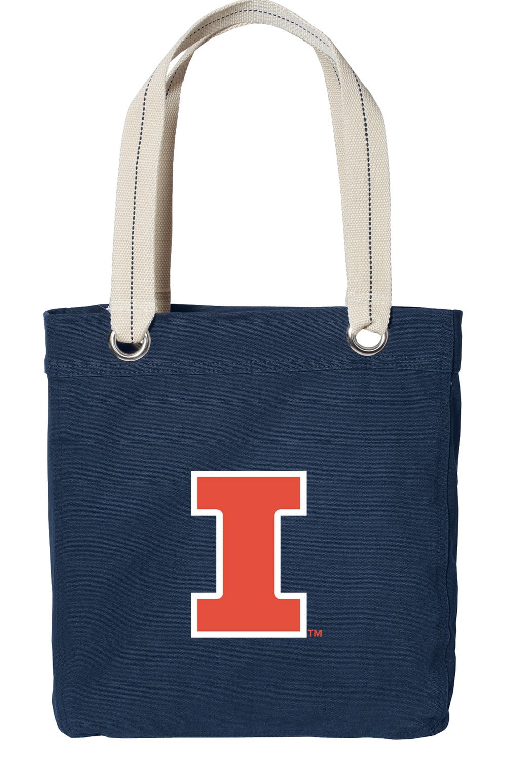 University of Illinois Tote Bag Illini Deluxe Canvas Shoulder Bag Navy
