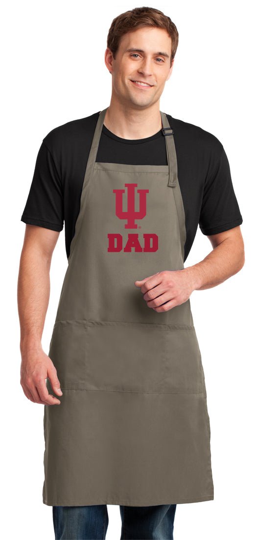 Indiana University Large Apron IU Logo - Adjustable with Pockets Dad on Khaki