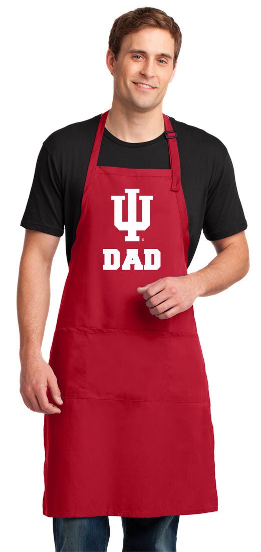 Indiana University Large Apron IU Logo - Adjustable with Pockets Dad on Red