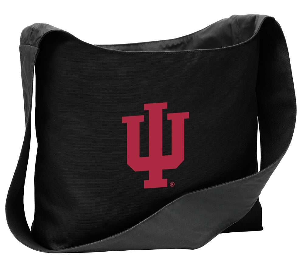 Indiana University Cross Body Bag IU Shoulder Tote Bag - Sling Style Black