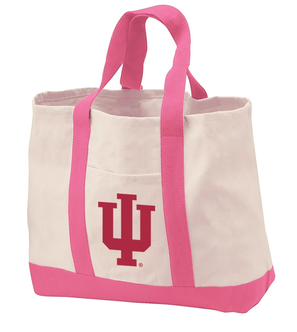 Indiana University Canvas Tote Bag IU Classic Tote Pink