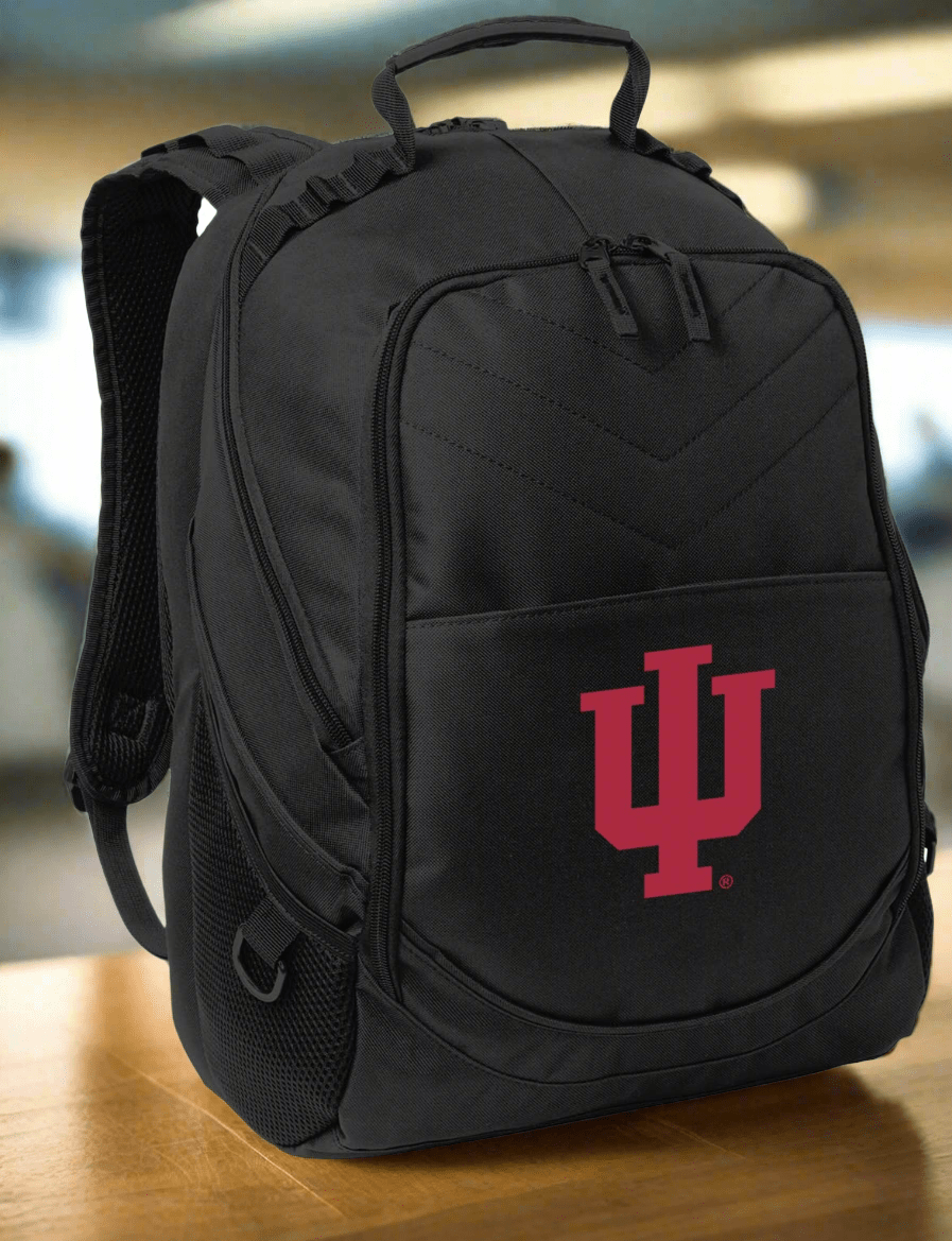 Indiana Hoosiers Laptop Backpack – Official Indiana University Bookbag – 17" Laptop Sleeve, NCAA School Gear – 600D Polyester Black