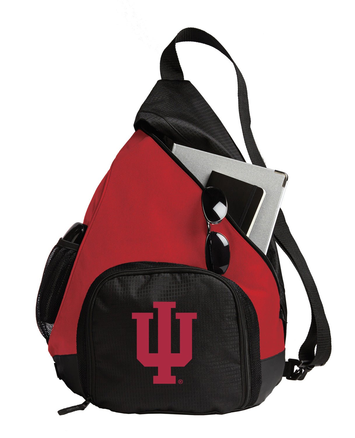 Indiana University Sling Backpack IU Bag with Soccer Ball or Volleyball Bag Sports Gear Compartment Practice Bag Red