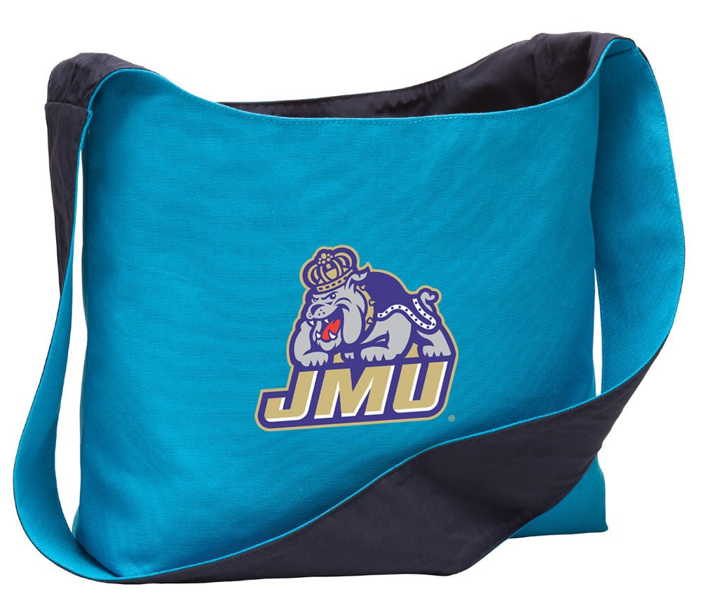 JMU Cross Body Bag James Madison University Shoulder Tote Bag - Sling Style Turquoise