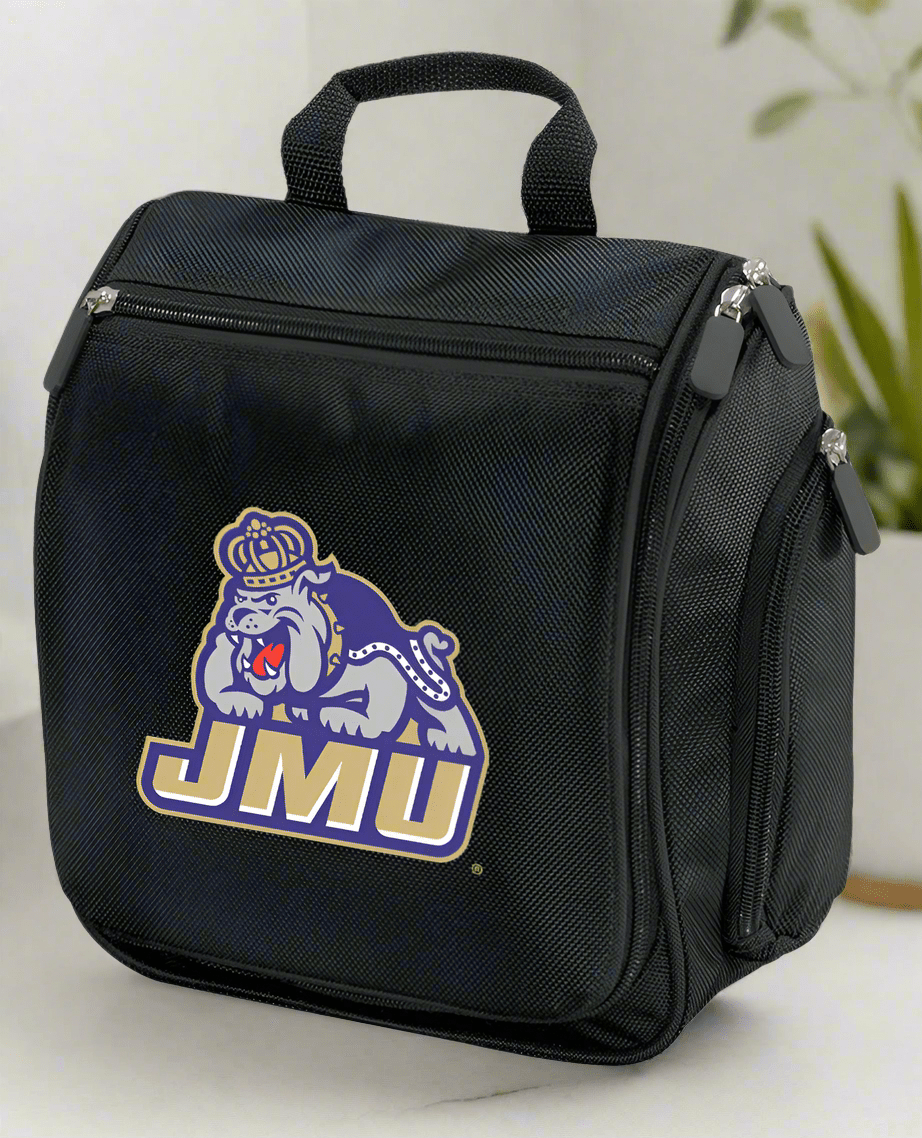JMU Toiletry Bag or James Madison University Travel Organizer - Shaving Kit Black
