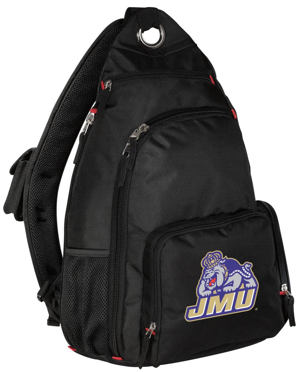 JMU Sling Backpack James Madison University Crossbody Bag Black