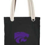 Kansas State Tote Bag K-State Deluxe Canvas Shoulder Bag Black