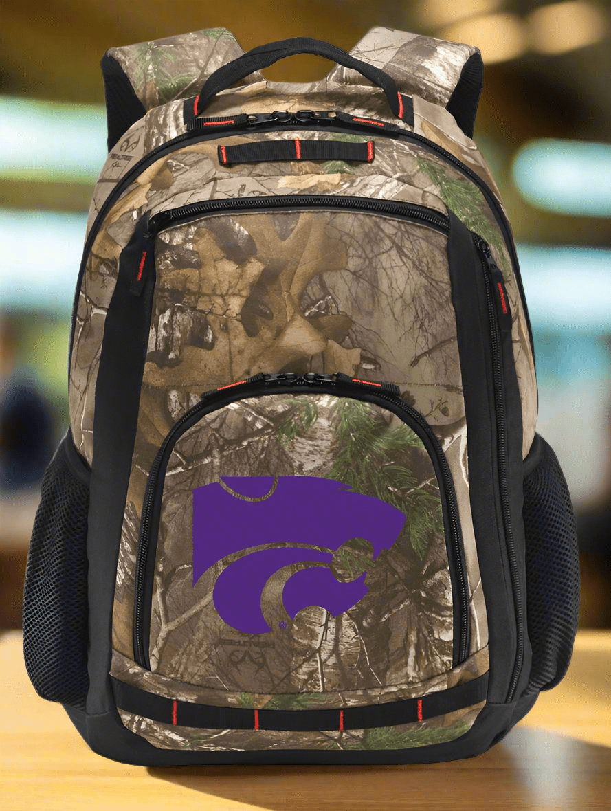 Kansas State Camo Backpack K-State Laptop Computer Backpack