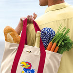 University of Kansas Canvas Tote Bag KU Jayhawks Classic Tote Red