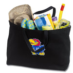 University of Kansas Large Tote Bag KU Jayhawks Jumbo Tote for Beach Pool or Travel Black