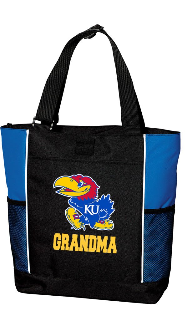 University of Kansas Tote Bag KU Jayhawks Carryall Tote Grandma on Blue