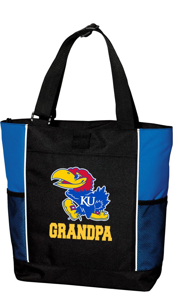 University of Kansas Tote Bag KU Jayhawks Carryall Tote Grandpa on Blue