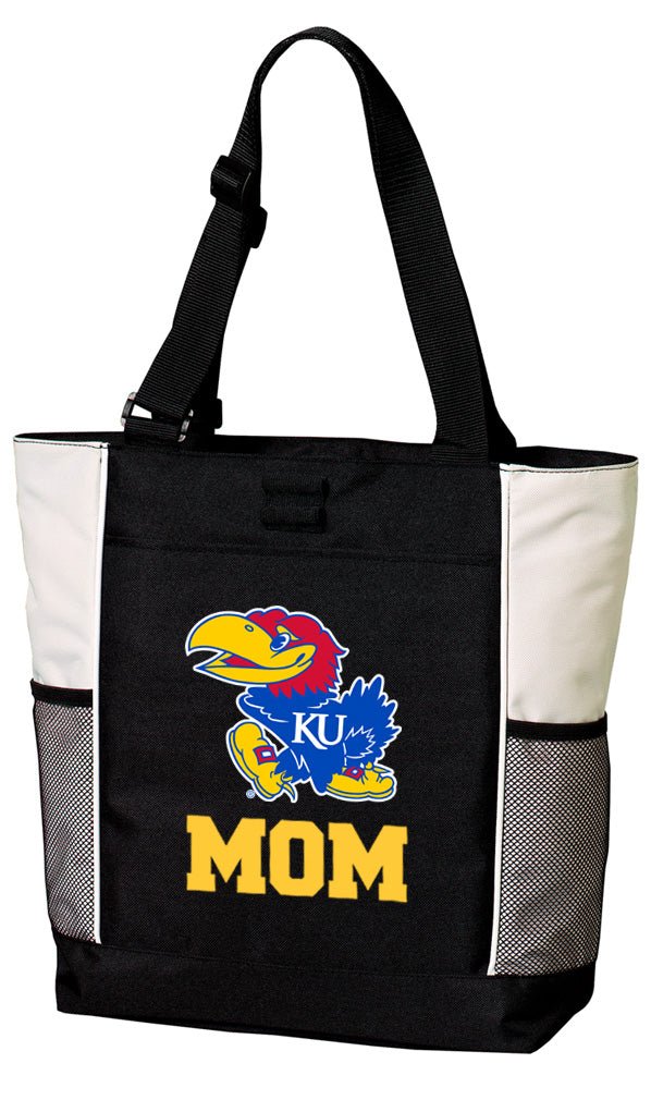 University of Kansas Tote Bag KU Jayhawks Carryall Tote Mom on White