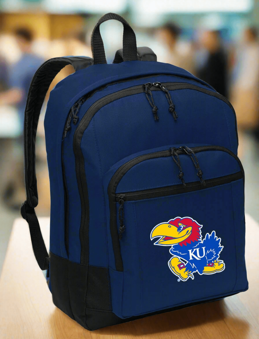 University of Kansas Backpack KU Jayhawks Medium Classic Style Backpack Navy