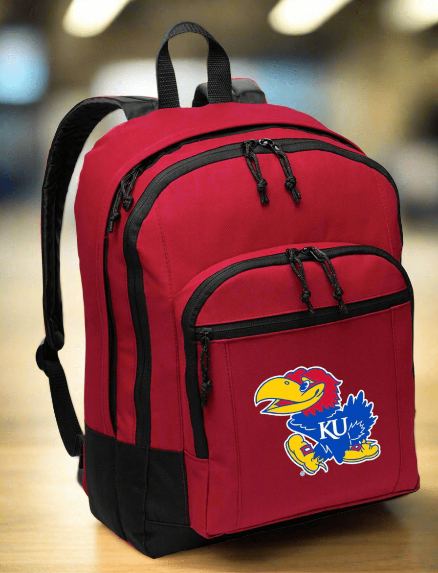 University of Kansas Backpack KU Jayhawks Medium Classic Style Backpack Red