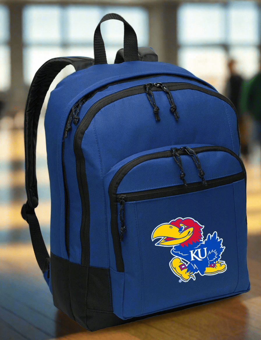 University of Kansas Backpack KU Jayhawks Medium Classic Style Backpack Blue