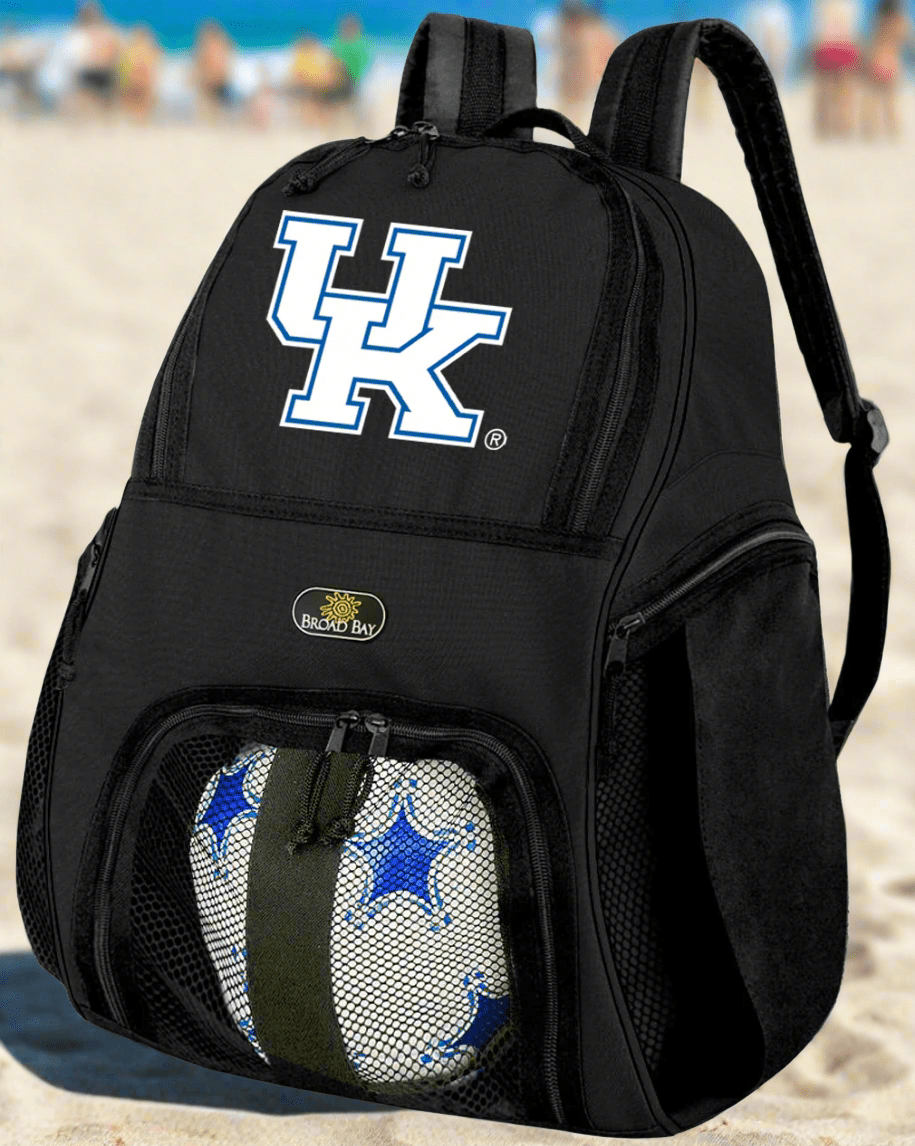 University of Kentucky Soccer Ball Backpack or UK Wildcats Volleyball Sports Gear Bag Black