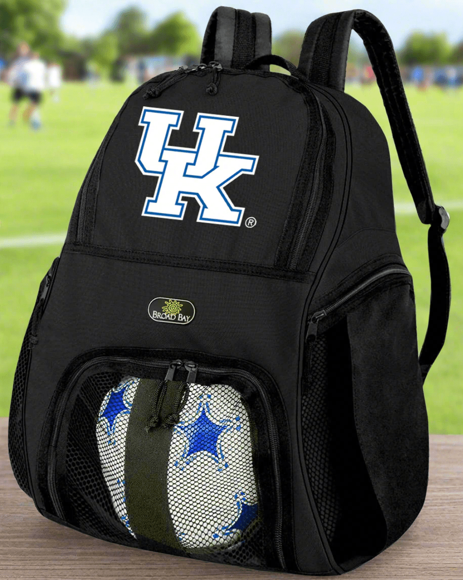 University of Kentucky Soccer Ball Backpack or UK Wildcats Volleyball Sports Gear Bag Black