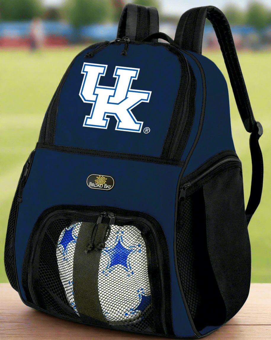 University of Kentucky Soccer Ball Backpack or UK Wildcats Volleyball Sports Gear Bag Navy