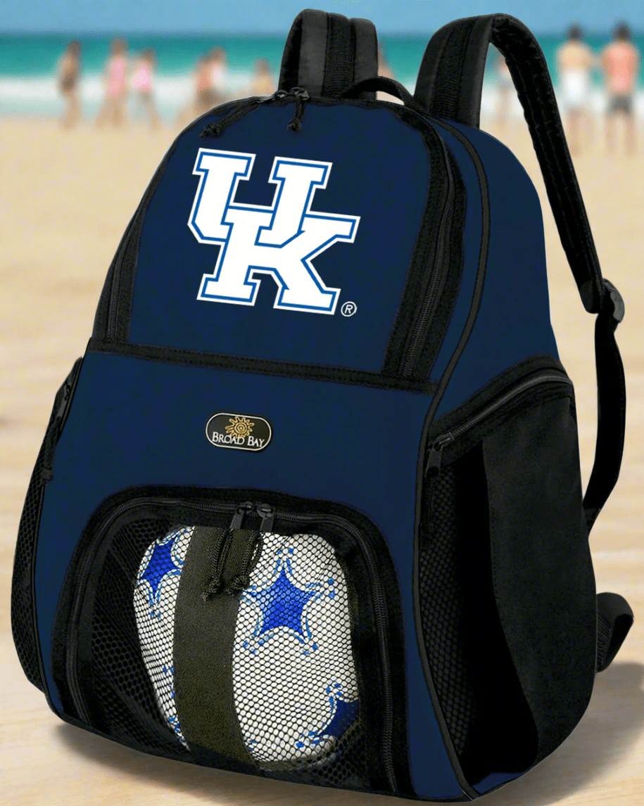 University of Kentucky Soccer Ball Backpack or UK Wildcats Volleyball Sports Gear Bag Navy