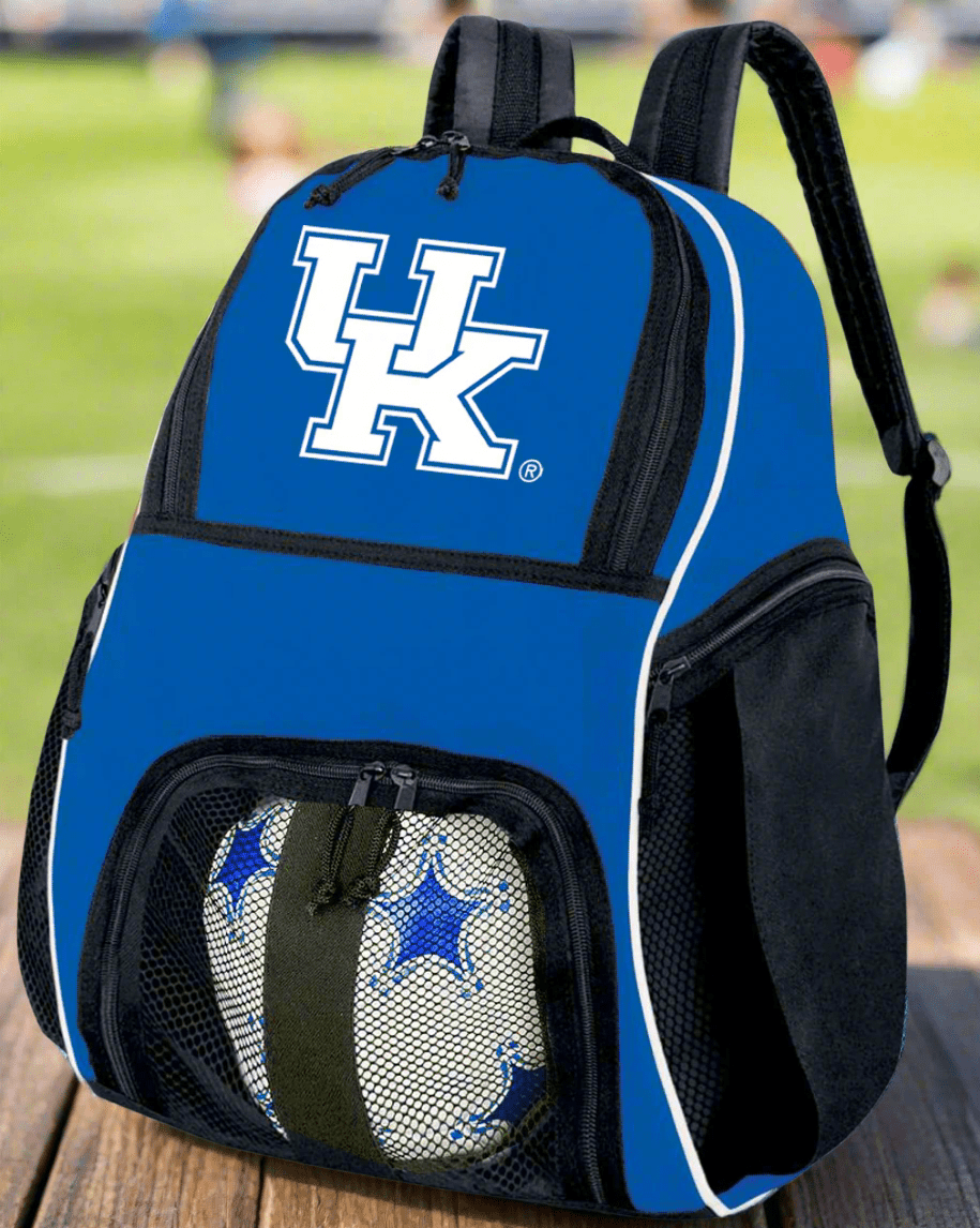 University of Kentucky Soccer Ball Backpack or UK Wildcats Volleyball Sports Gear Bag Blue