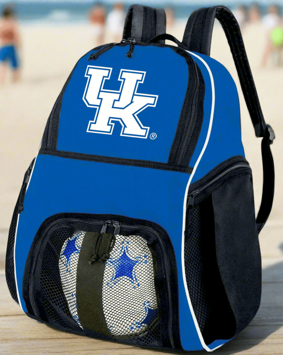 University of Kentucky Soccer Ball Backpack or UK Wildcats Volleyball Sports Gear Bag Blue