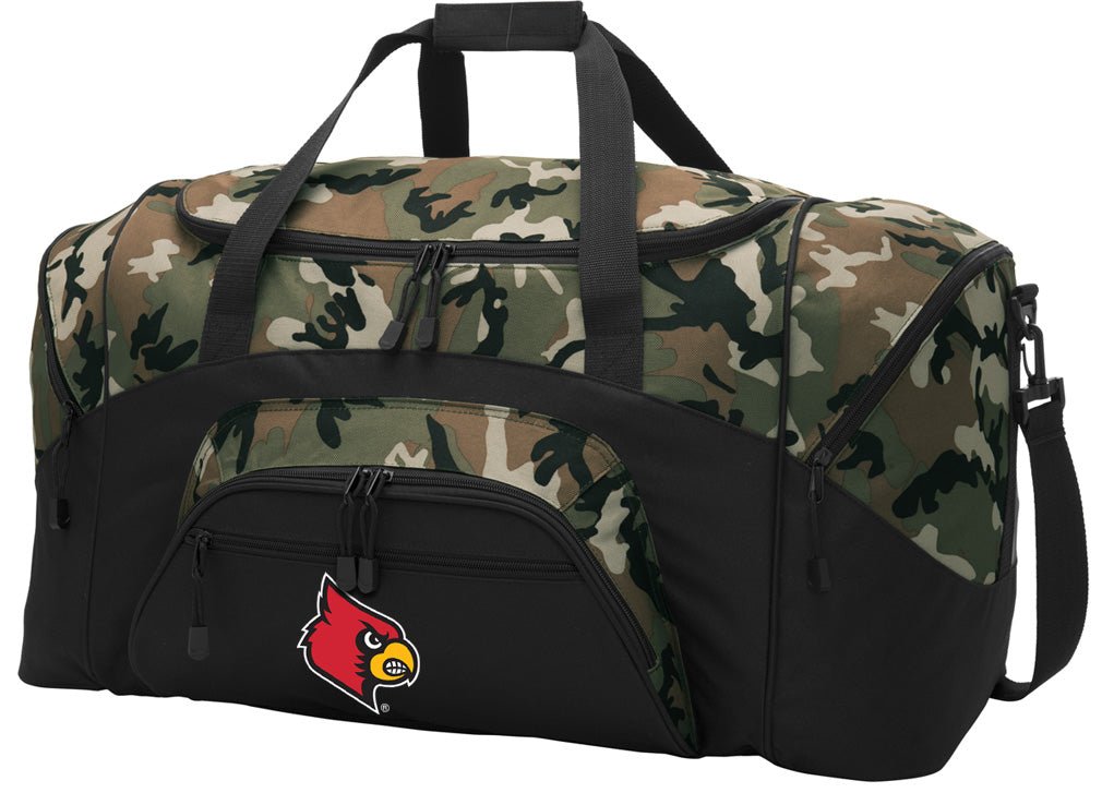 Louisville Camo Duffel Bag – Official Cardinals Travel, Gym & Sports Bag with Shoulder Strap – 600D Polyester