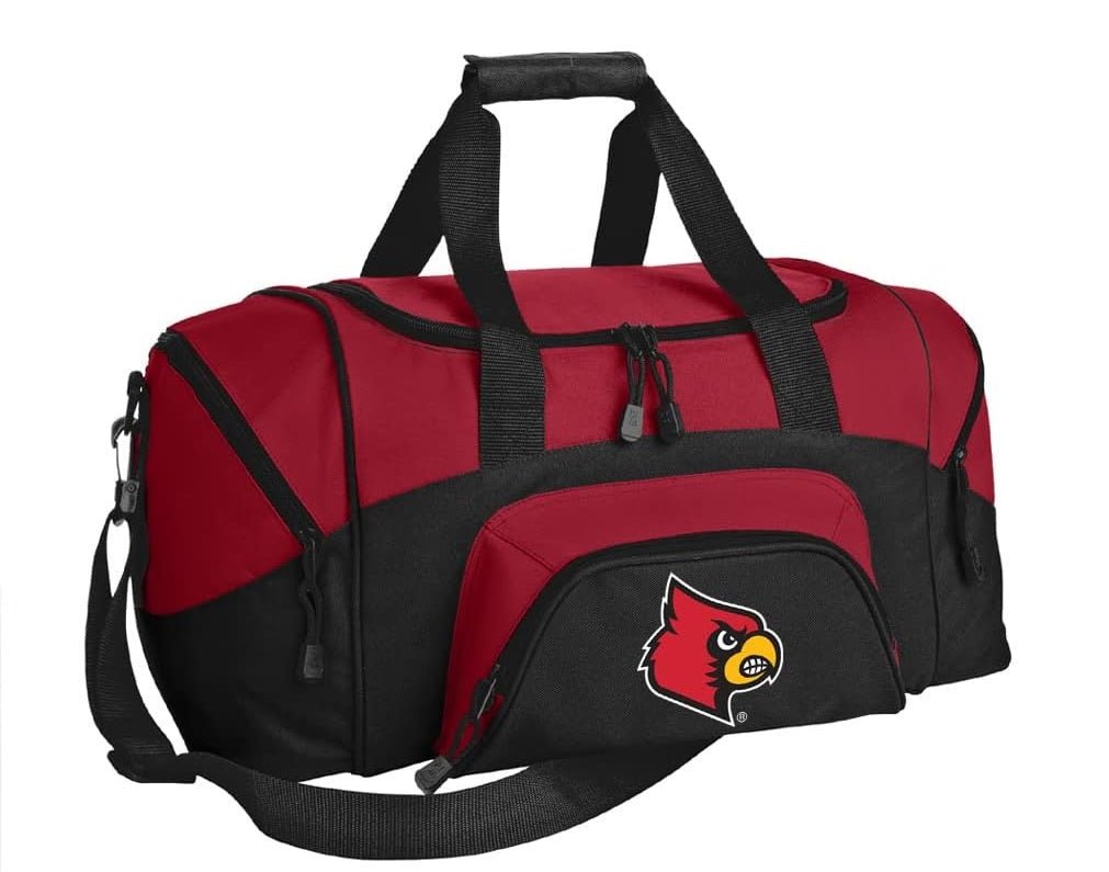Small University of Louisville Duffel Bag UofL Carryon Suitcase or Gym Bag Red