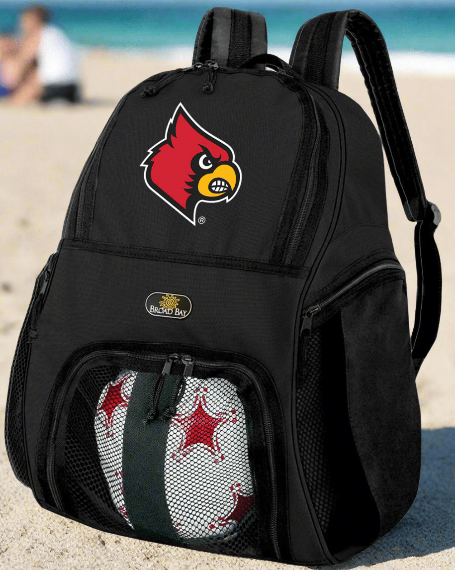 University of Louisville Soccer Ball Backpack or Louisville Cardinals Volleyball Sports Gear Bag Black