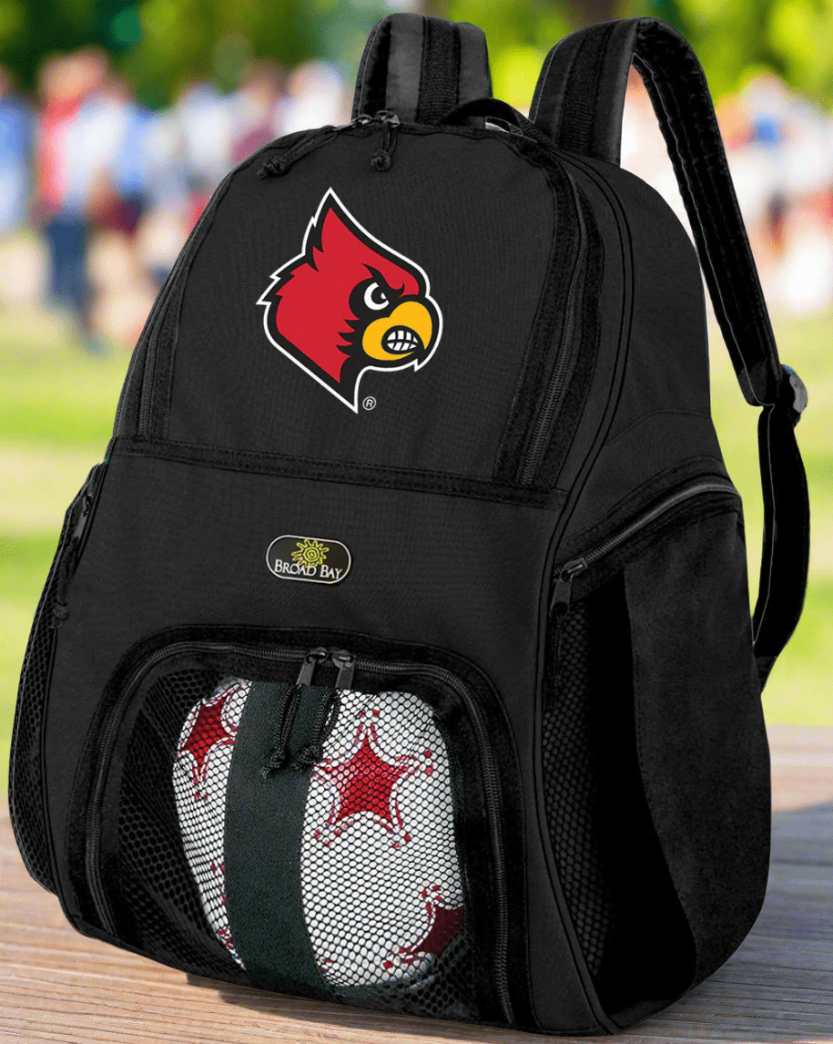 University of Louisville Soccer Ball Backpack or Louisville Cardinals Volleyball Sports Gear Bag Black