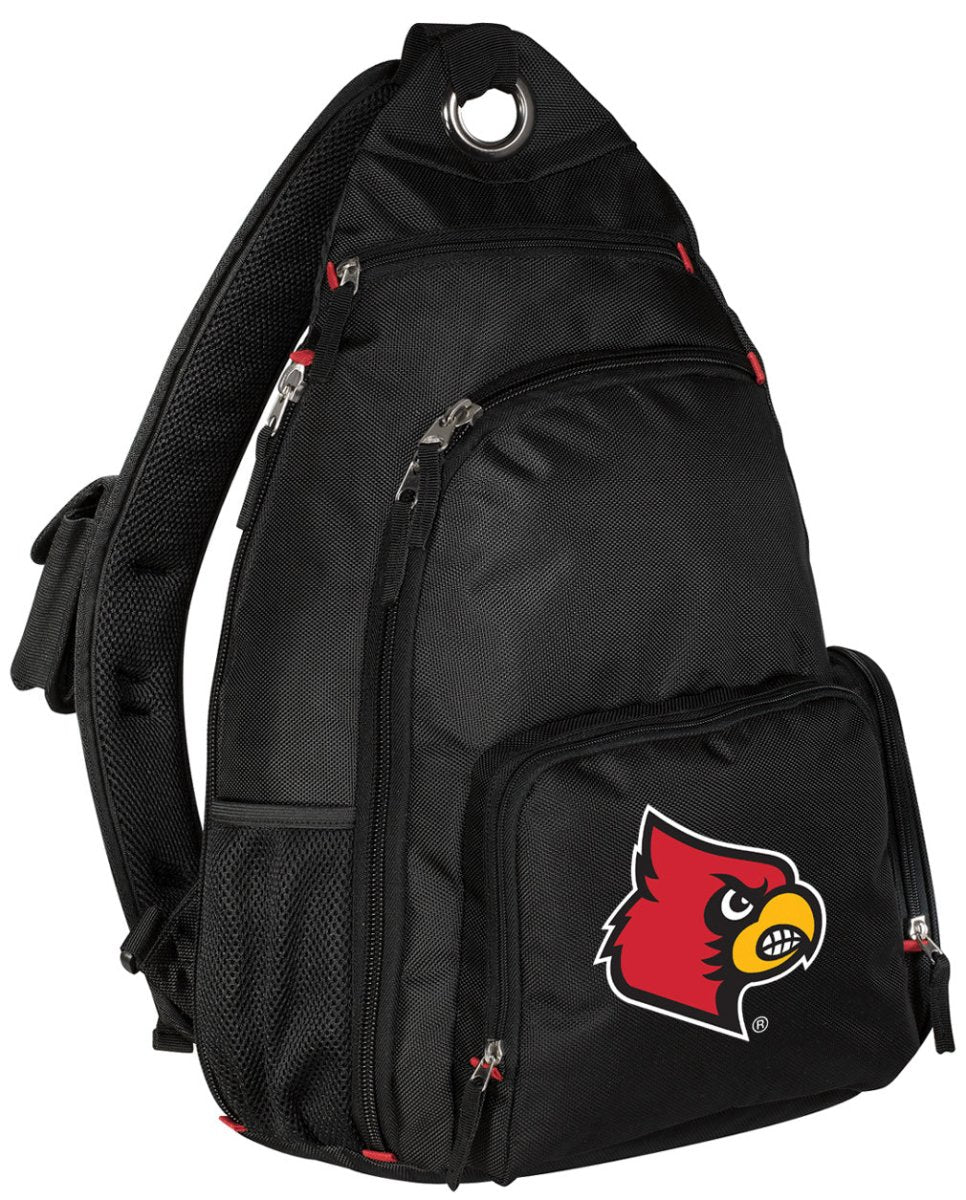 University of Louisville Sling Backpack Louisville Cardinals Crossbody Bag Black