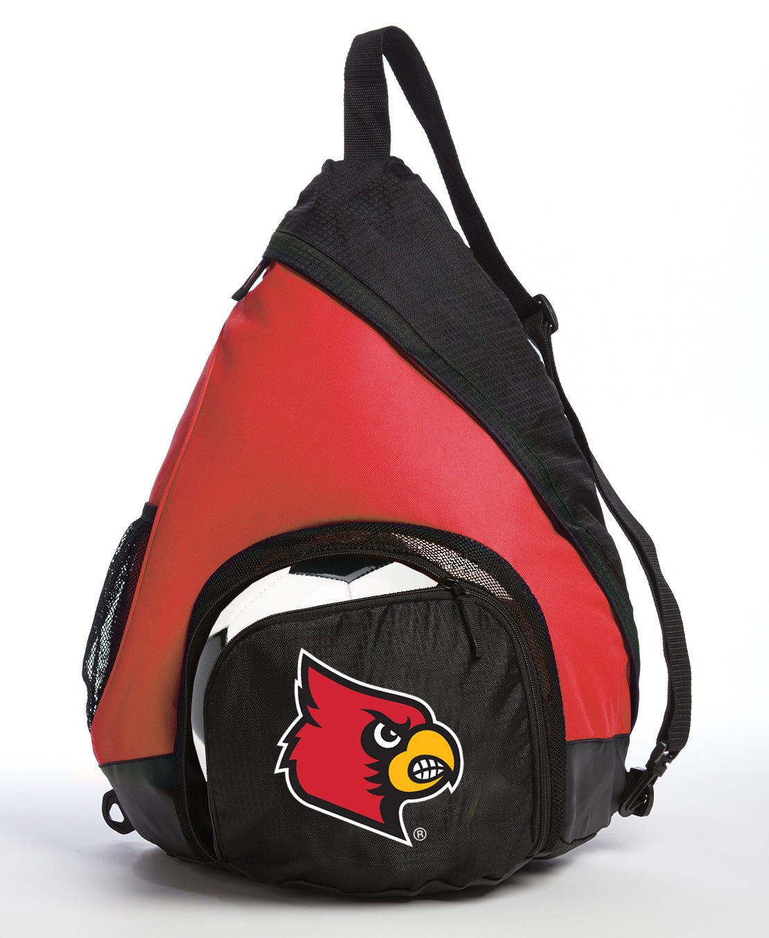 University of Louisville Sling Backpack Louisville Cardinals Bag with Soccer Ball or Volleyball Bag Sports Gear Compartment Practice Bag Red