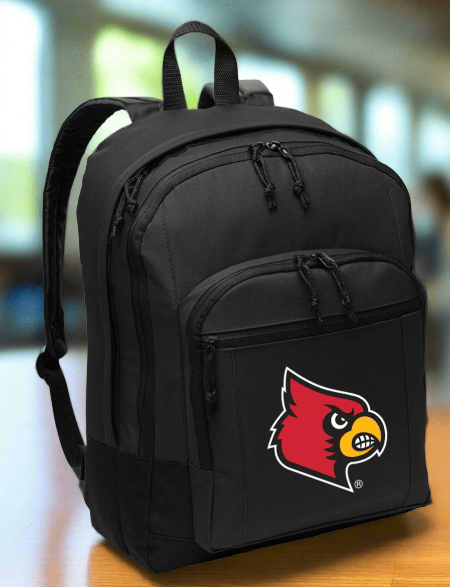 University of Louisville Backpack Louisville Cardinals Medium Classic Style Backpack Black