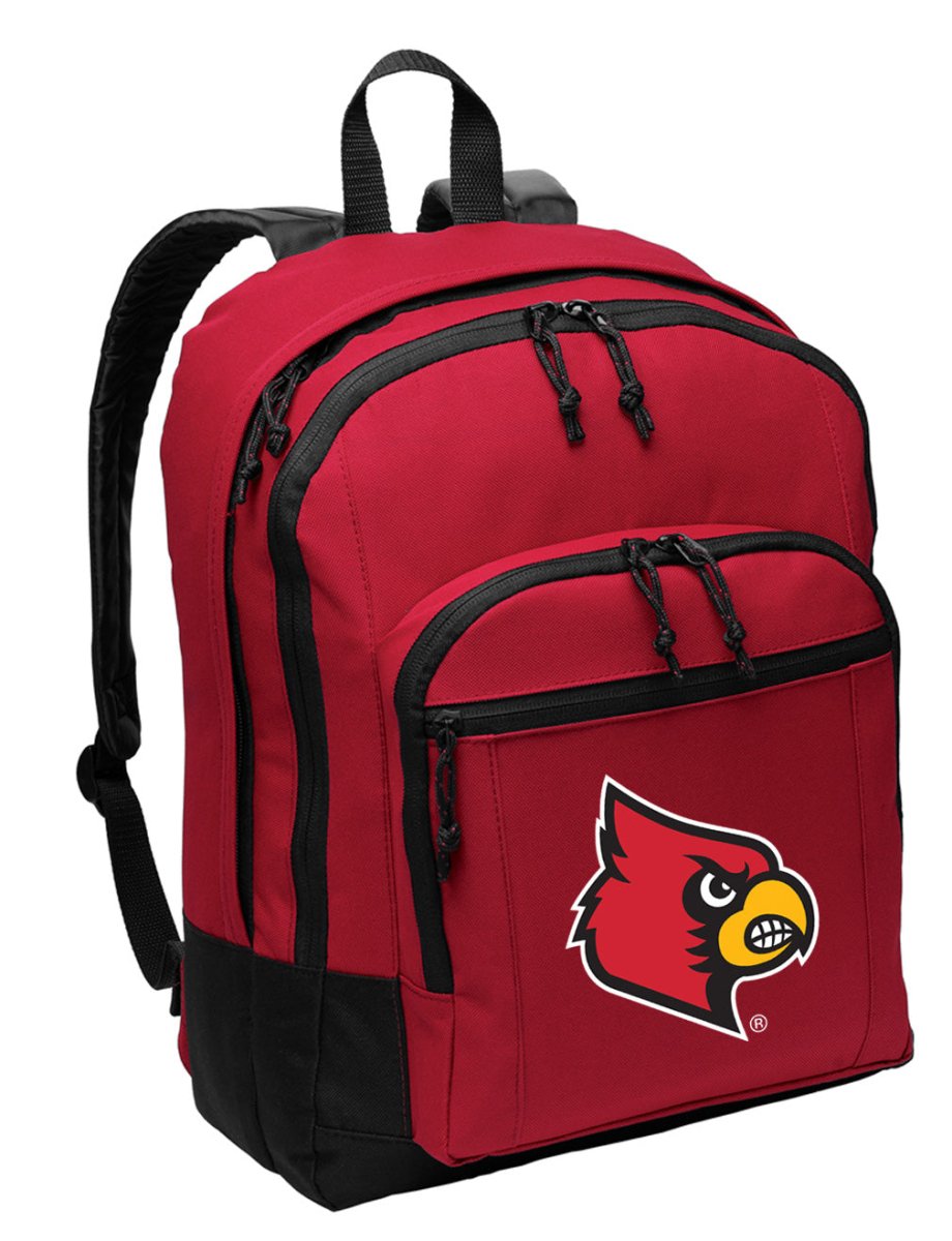 University of Louisville Backpack Louisville Cardinals Medium Classic Style Backpack Red