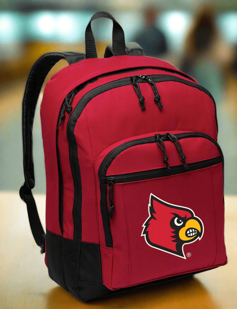 University of Louisville Backpack Louisville Cardinals Medium Classic Style Backpack Red