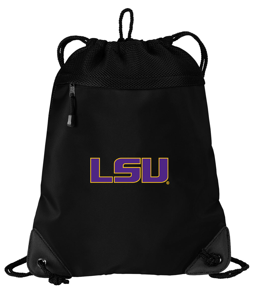 LSU Tigers Drawstring Backpack LSU Cinch Pack - Mesh & Microfiber