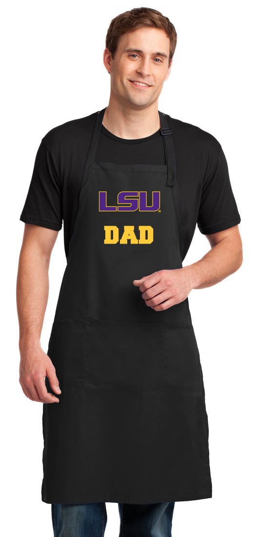 LSU Tigers Large Apron LSU Tigers Apron for Men or Women - Adjustable with Pockets Dad on Black