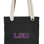 LSU Tigers Tote Bag LSU Deluxe Canvas Shoulder Bag Black