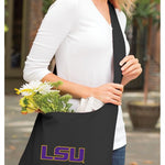 LSU Tigers Cross Body Bag LSU Shoulder Tote Bag - Sling Style Black