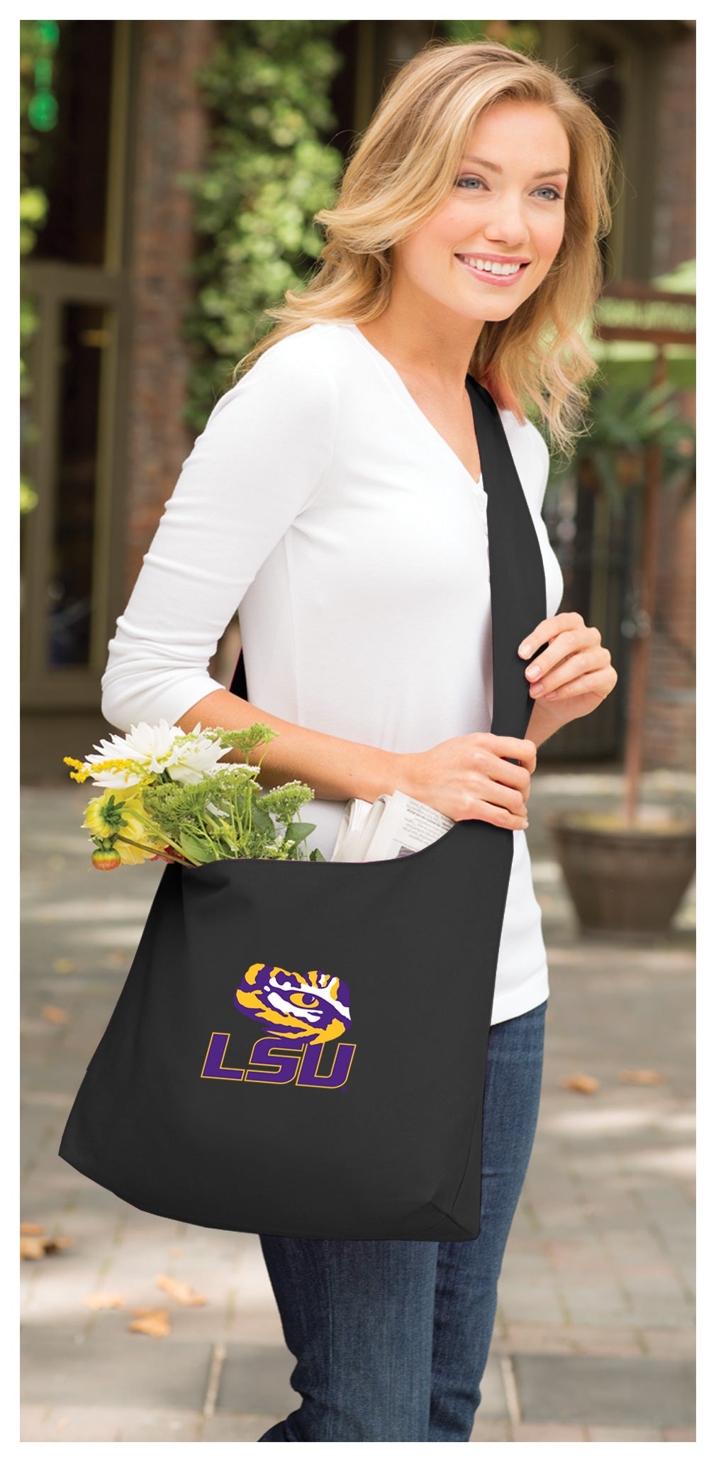 LSU Cross Body Bag LSU Tigers Shoulder Tote Bag - Sling Style Black