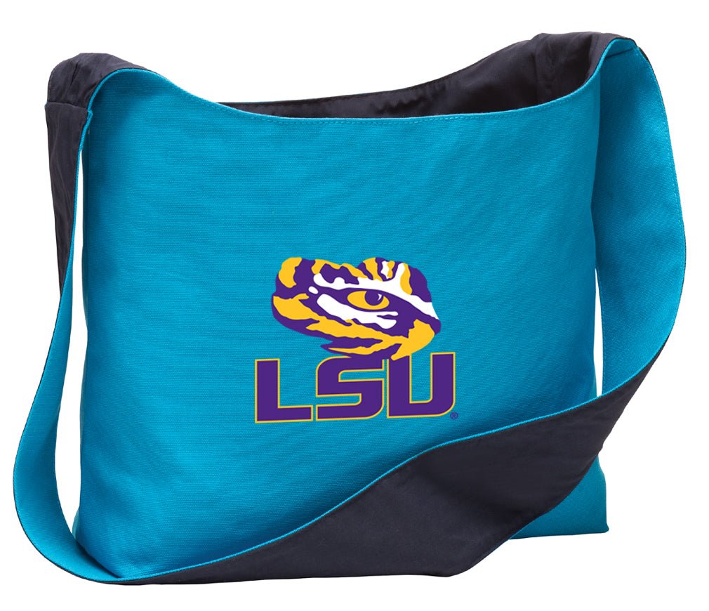 LSU Cross Body Bag LSU Tigers Shoulder Tote Bag - Sling Style Turquoise