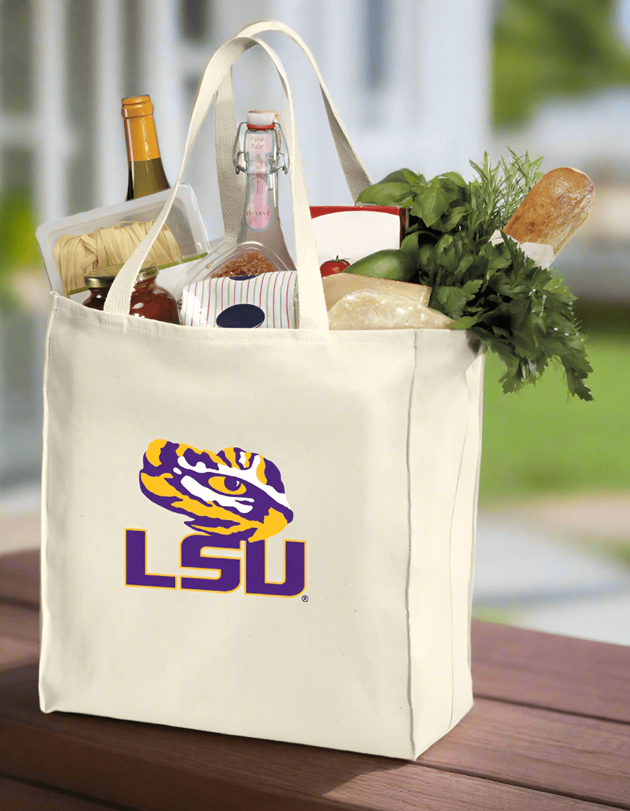 LSU Grocery Shopping Bag LSU Tigers Reusable Cotton Bag