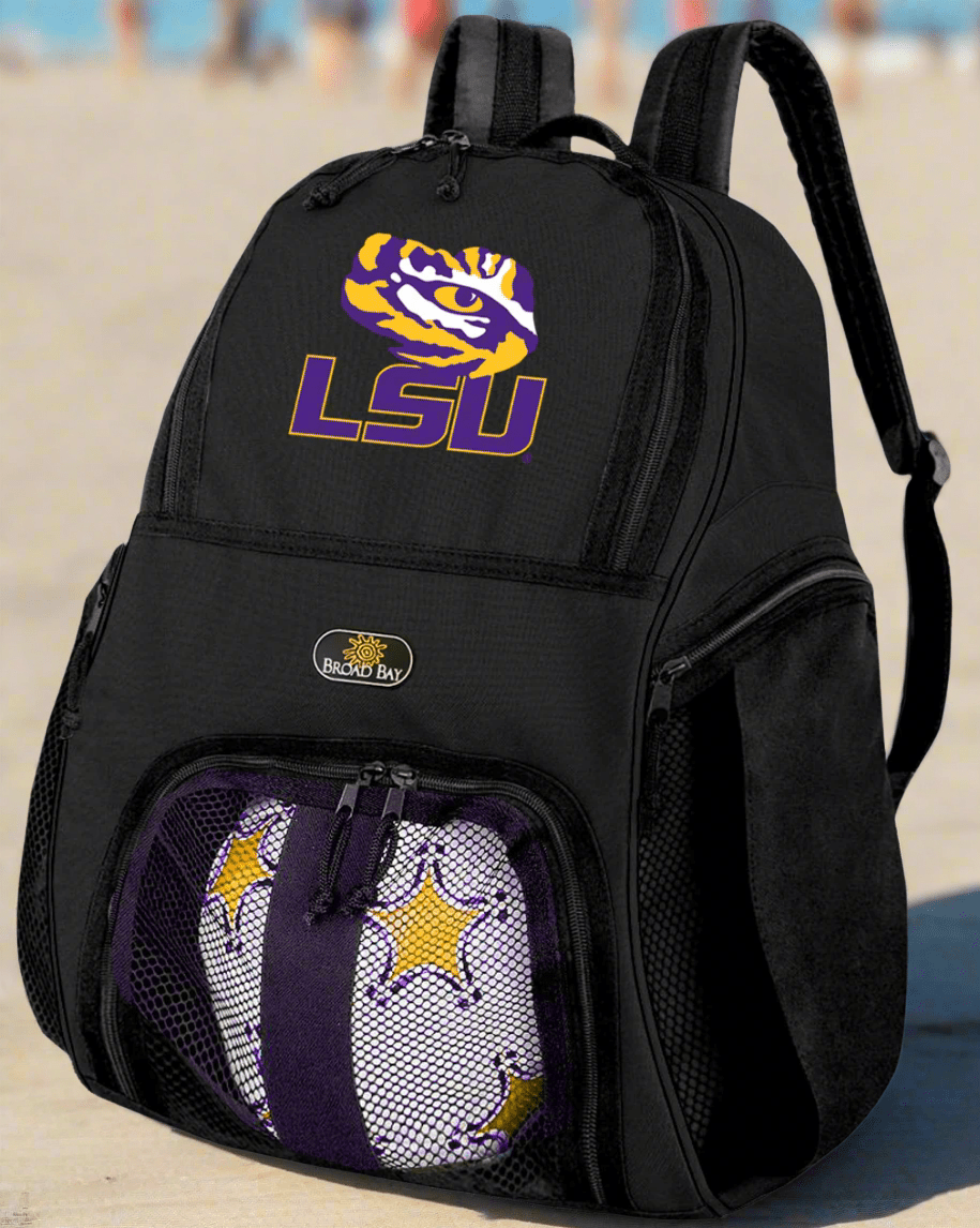 LSU Soccer Ball Backpack or LSU Tigers Volleyball Sports Gear Bag Black