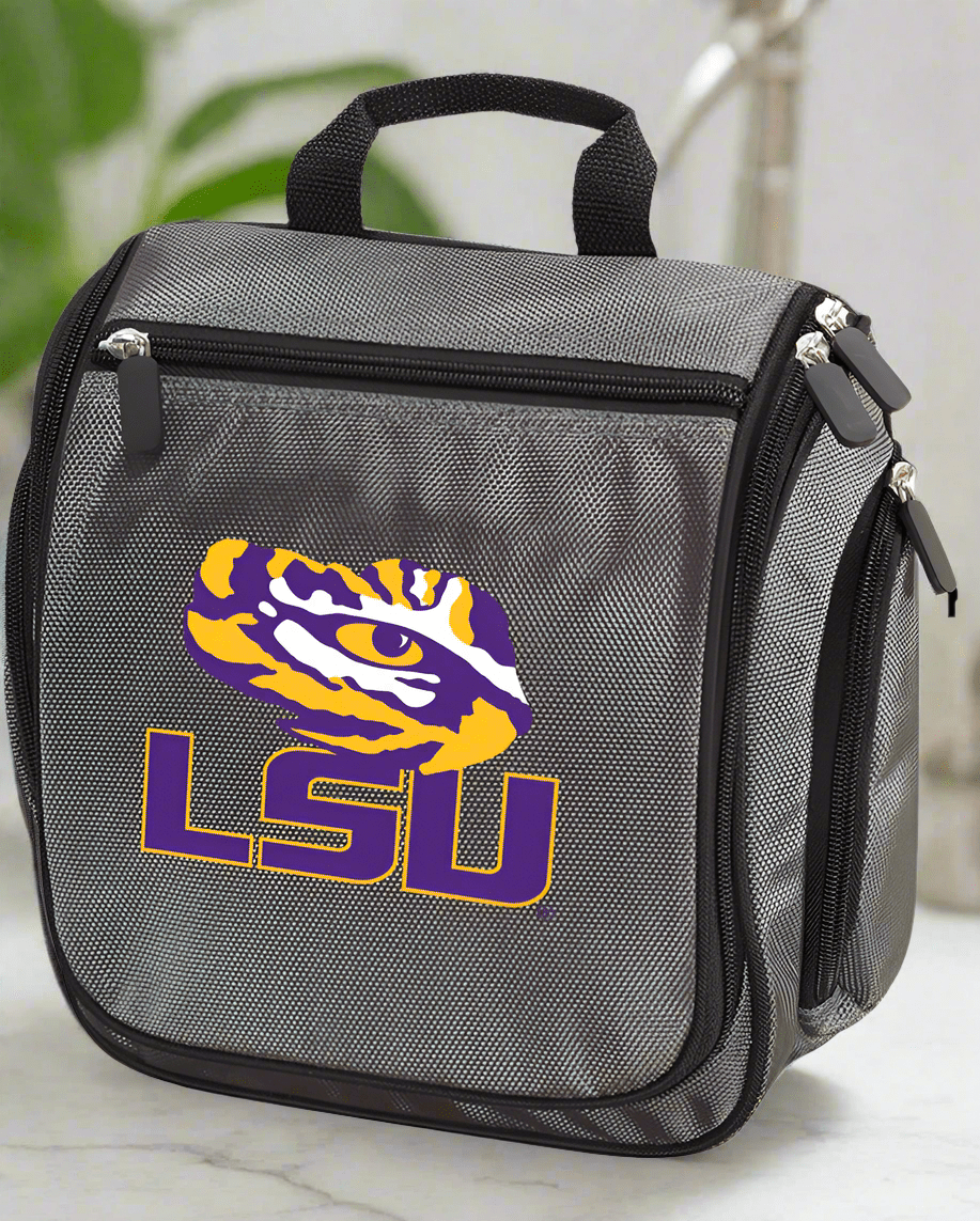 LSU Toiletry Bag or Mens LSU Tigers Travel Shaving Kit Gray